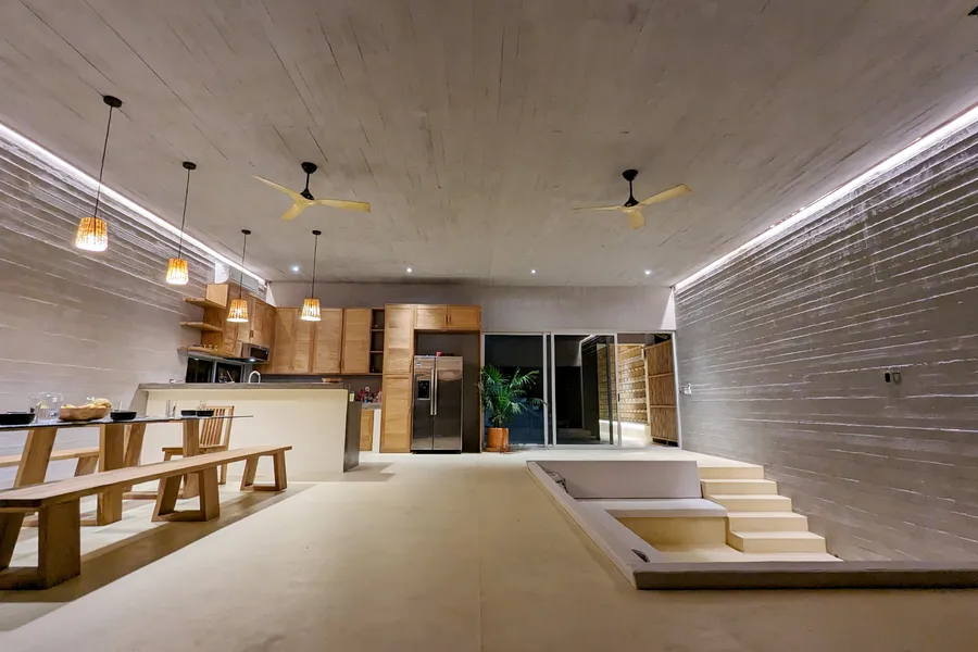 Villa living room and dining area